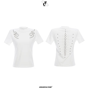 Heavyweight-280g-Short-Sleeve-T-Shirt---Studded-Spine-Embroidery-White