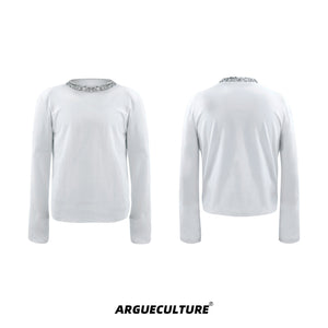 Mens-Rhinestone-Crew-Neck-Loose-Fit-Long-Sleeve-Tee-White-Jacket