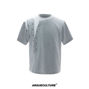 Metal Rivet Split-Layer T-Shirt - product image 5