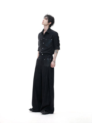 Embroidered Stripe Shirt & Wide-Leg Pants - product image 3