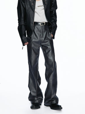 Silver High-Waist Micro-Flare Trousers - product image 1