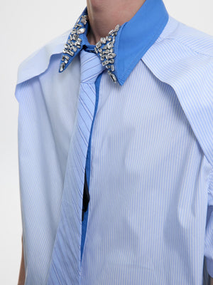 Rhinestone Collar Striped Shirt - product image 5