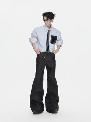 Black Denim Jacket & Straight-Leg Pants - product image 4