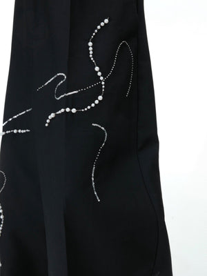 Snake Logo Pearl Chain Wide-Leg Trousers - product image 3