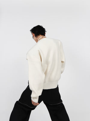 Metal-Buckle Cutout Knit Sweater - product image 4