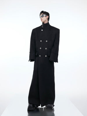Metal Buckle Stand-Collar Long Coat - product image 5