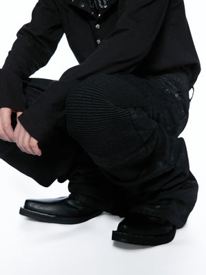 Wax-Coated Deconstructed Straight-Leg Jeans - product image 3
