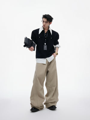 Color-Blocked Faux-Layer Knit Sweater - product image 5