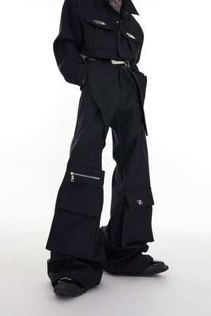 Black High-Waisted Utility Trousers - product image 5