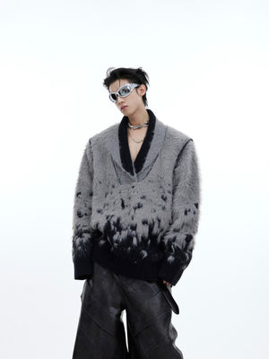 Gradient V-Neck Knit Sweater - product image 2
