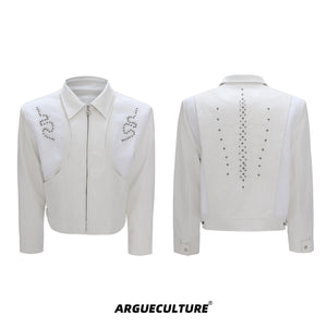 Snake-Texture PU Patchwork Jacket - product image 5