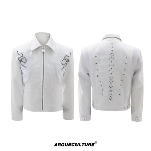 Snake-Texture PU Patchwork Jacket - product image 5
