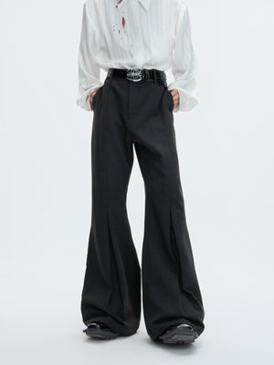 Pleated Wool-Blend Micro-Flare Trousers - product image 2