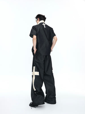 Cross-Detail Double-Breasted Polo Set - product image 2