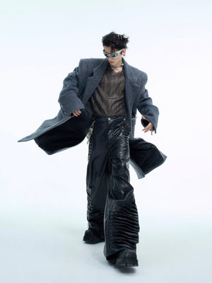 Deconstructed Padded-Shoulder Wool Coat - product image 4