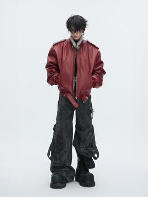 Oversized Hooded Faux Leather Jacket - product image 4