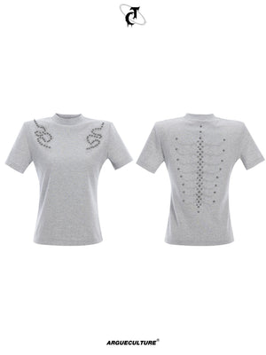 Spine Embroidered Fitted T-Shirt - product image 1