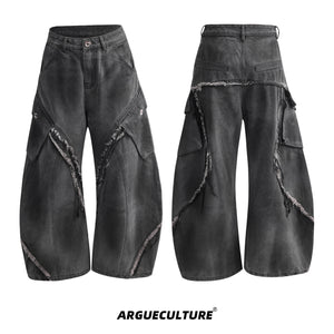 Frayed Curved-Leg Wide Jeans - product image 5