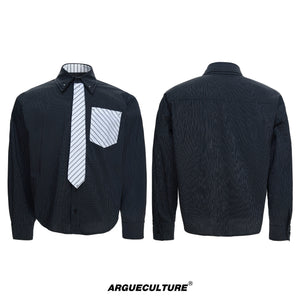 Deconstructed Stripe Layered-Collar Shirt - product image 5