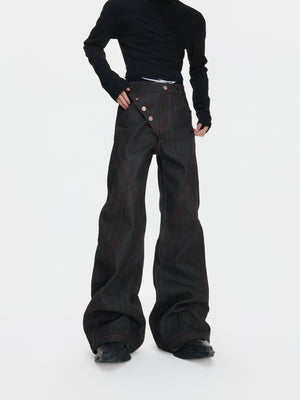 Black Denim Jacket & Straight-Leg Pants - product image 1
