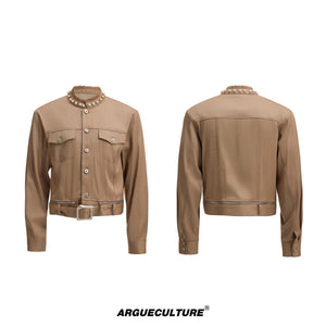 Pearl-Trimmed Collarless Utility Suit - product image 5
