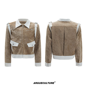 Color-Block Velvet Cropped Jacket - product image 5