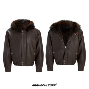 Oversized Hooded Faux Leather Jacket - product image 5