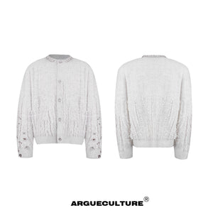 Rhinestone Distressed Knit Cardigan - product image 5