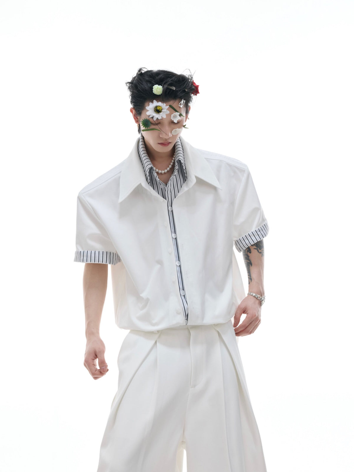 Striped Faux Two-Piece Shirt - product image 2