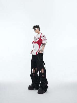 Deconstructed Layered Shoulder-Pad Tee - product image 3