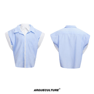 Layered Striped Short-Sleeve Shirt - product image 5