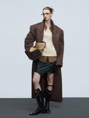 Longline Double-Breasted Wool Blend Coat - product image 3
