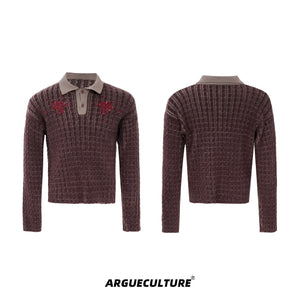 Retro Contrast Sequin Collared Sweater - product image 5