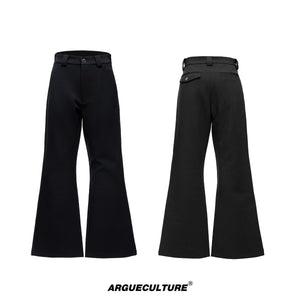 Pleated Red Lip Flared Trousers - product image 5