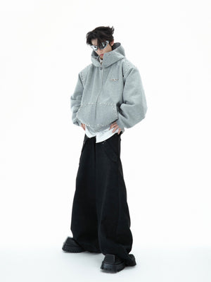 Pearl-Trim Zip Hoodie Jacket - product image 5