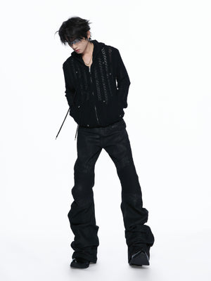 Openwork Star Knit Hooded Cardigan - product image 5