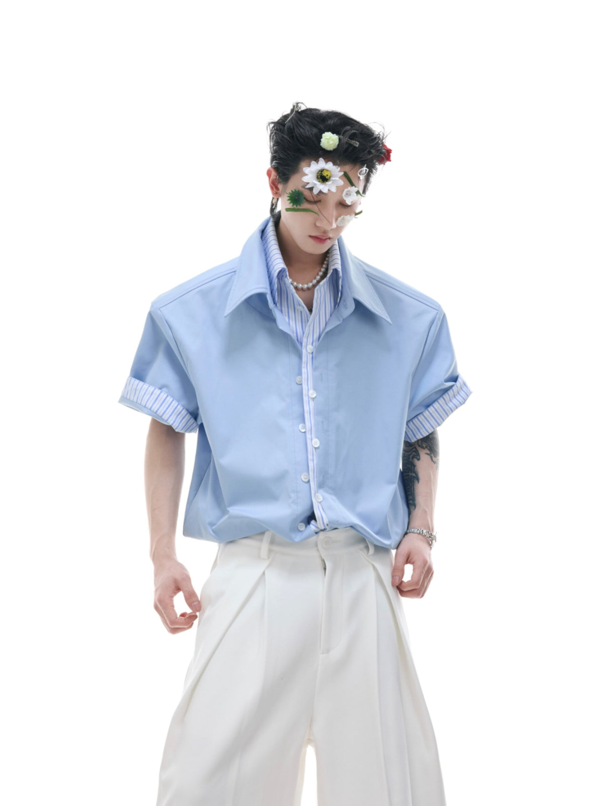Striped Faux Two-Piece Shirt - product image 1