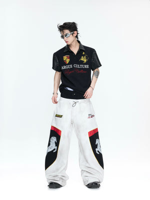 Racing Color-Block Straight-Leg Pants - product image 2