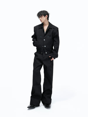 Wheat-Grain Texture Jacket & Straight Pants - product image 2
