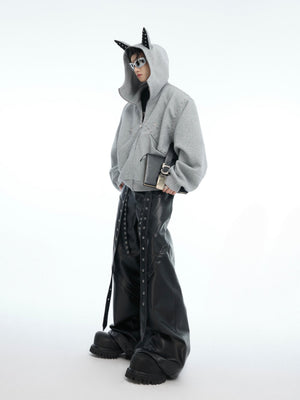 Doberman-Ear Rivet Zip Hoodie - product image 4