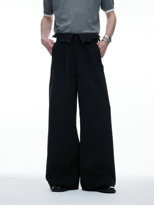 Embroidered Pleated Wide-Leg Trousers - product image 2