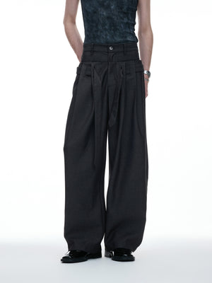 High-Rise Pleated Wide-Leg Trousers - product image 1