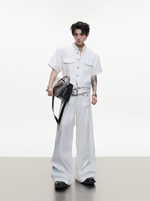 Pearl-Trimmed Distressed Denim Separates - product image 2