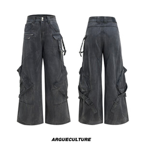 Washed Gray Pocket Utility Jeans - product image 5