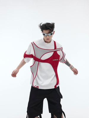 Deconstructed Layered Shoulder-Pad Tee - product image 1