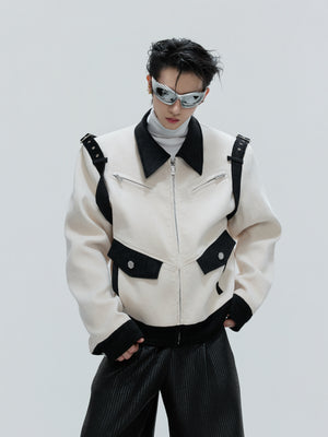 Color-Block Velvet Cropped Jacket - product image 2