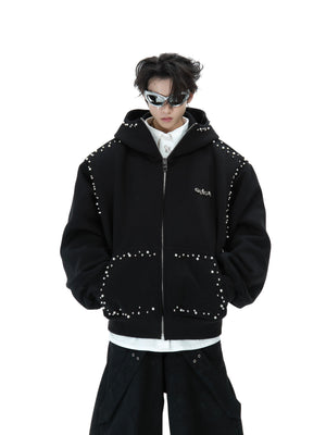 Pearl-Trim Zip Hoodie Jacket - product image 2