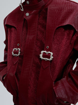 Crocodile-Embossed Cropped Jacket - product image 5