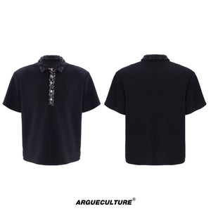 Sequined Square-Neck Polo T-Shirt - product image 5