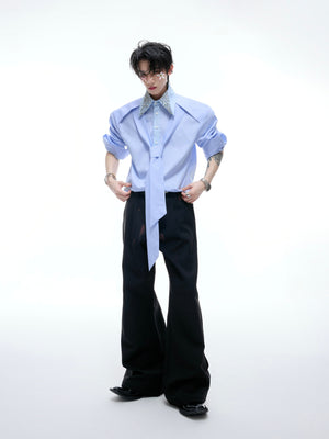 Rhinestone Contrast Streamer Shirt - product image 4